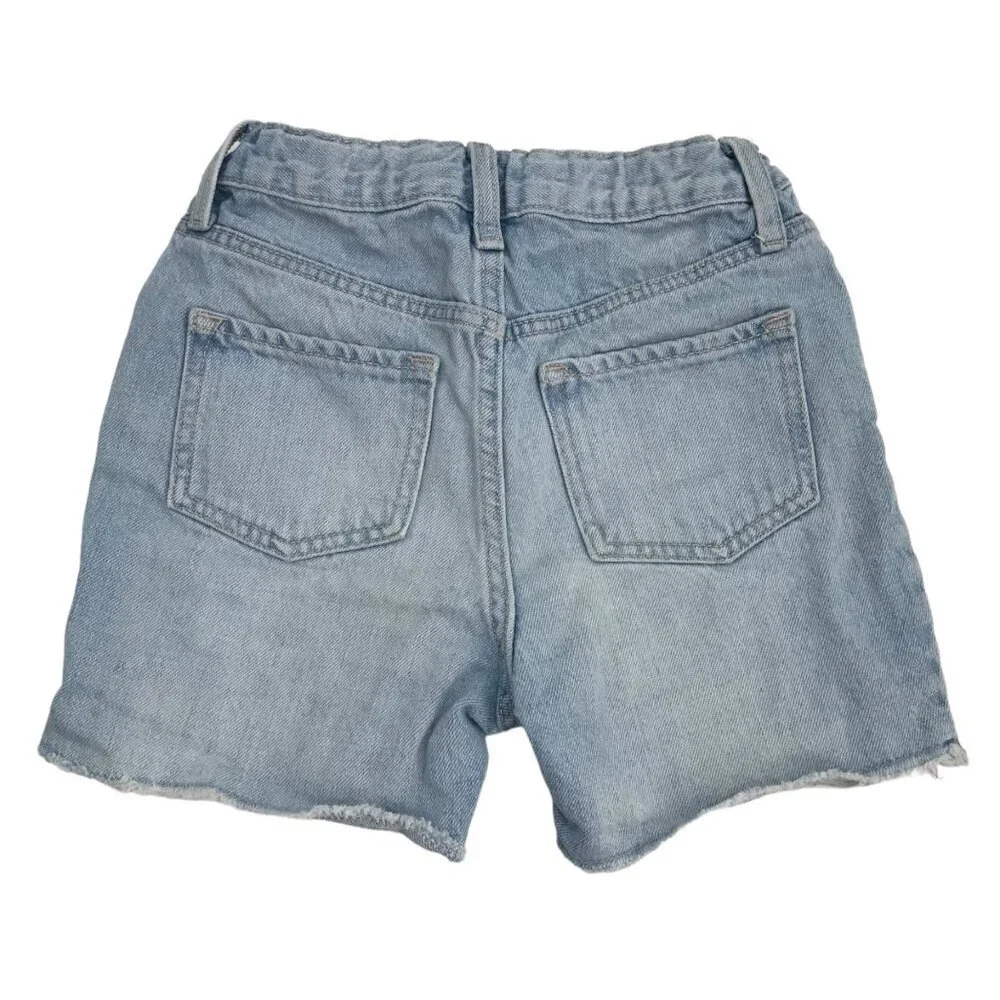 Old Navy High Rise Slouch Straight Light Wash Cut Off Shorts Youth Girls Size 7